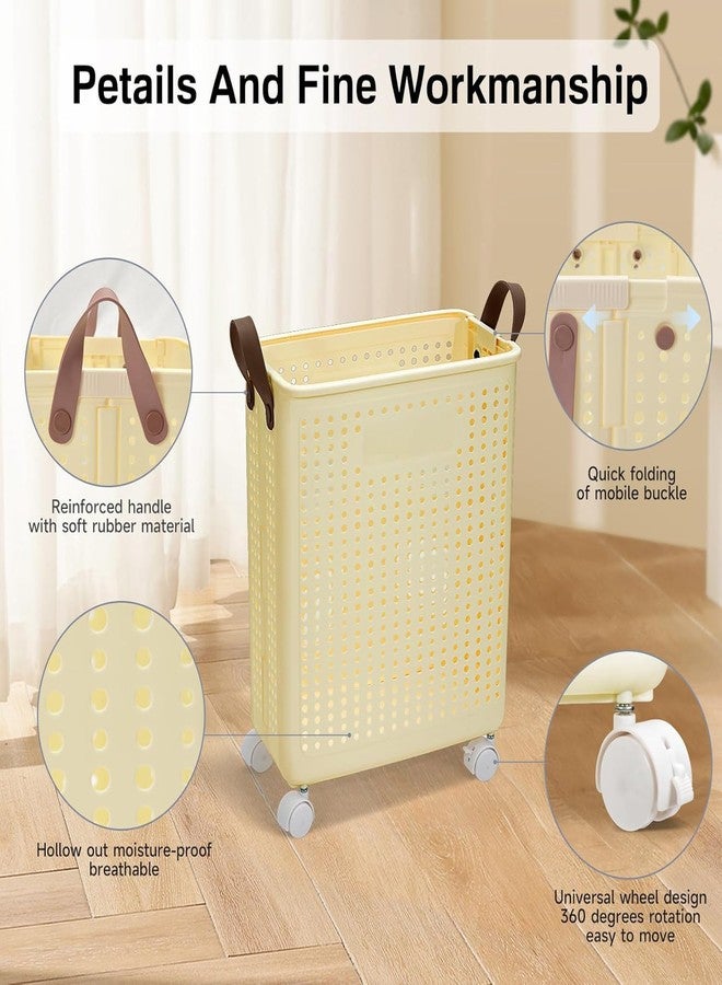 Styleys Collapsible Laundry Basket with Wheels & Handle - 74L Foldable Plastic Hamper for Clothes, Toys & Storage - Waterproof, Space-Saving Organizer for Home, Dorm & Bathroom (6024-L) - Image 3